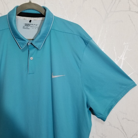 light blue nike golf shirt